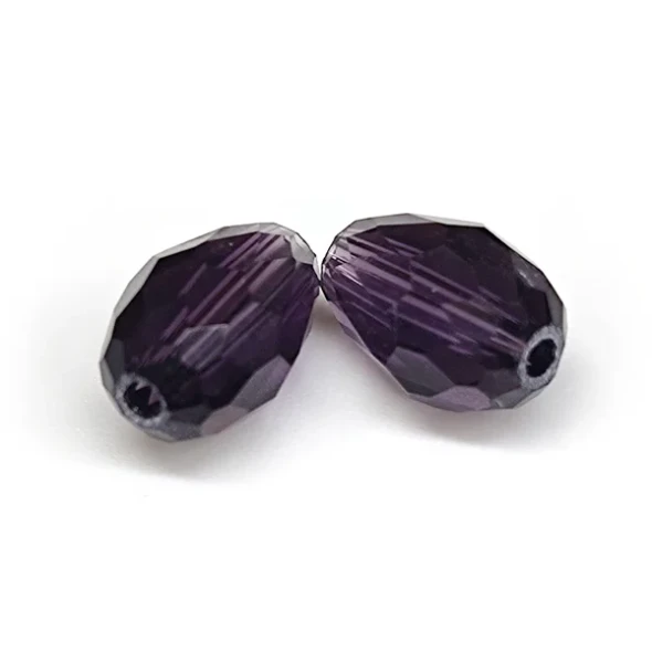 Eureka BASICS Faceted Teardrop Glass Beads AMETHYST 12x8mm